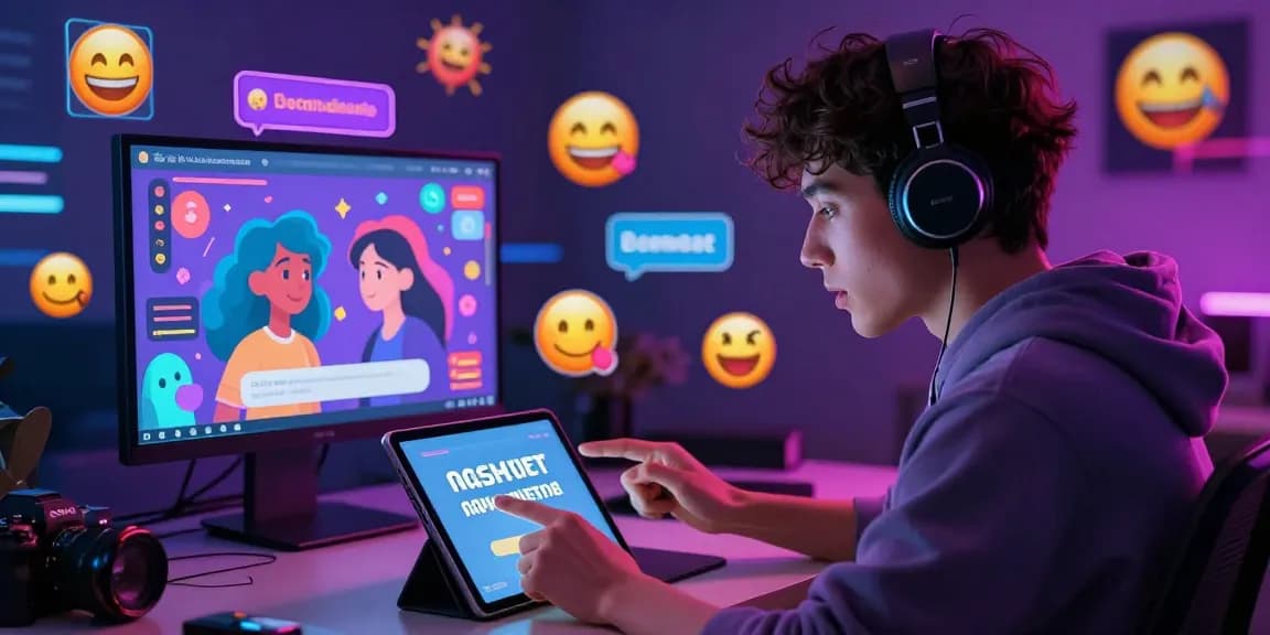 Dynamic interaction in an ai nsfw chat with vivid characters and emotional graphics.