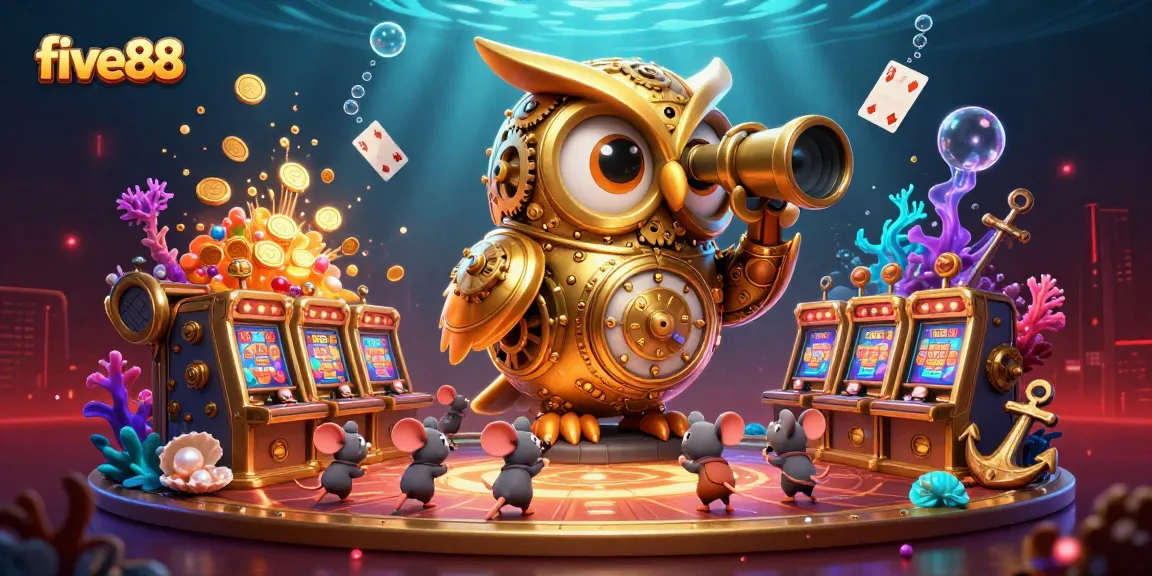 Experience thrilling gameplay at five88 with a vibrant casino scene filled with gold and excitement.
