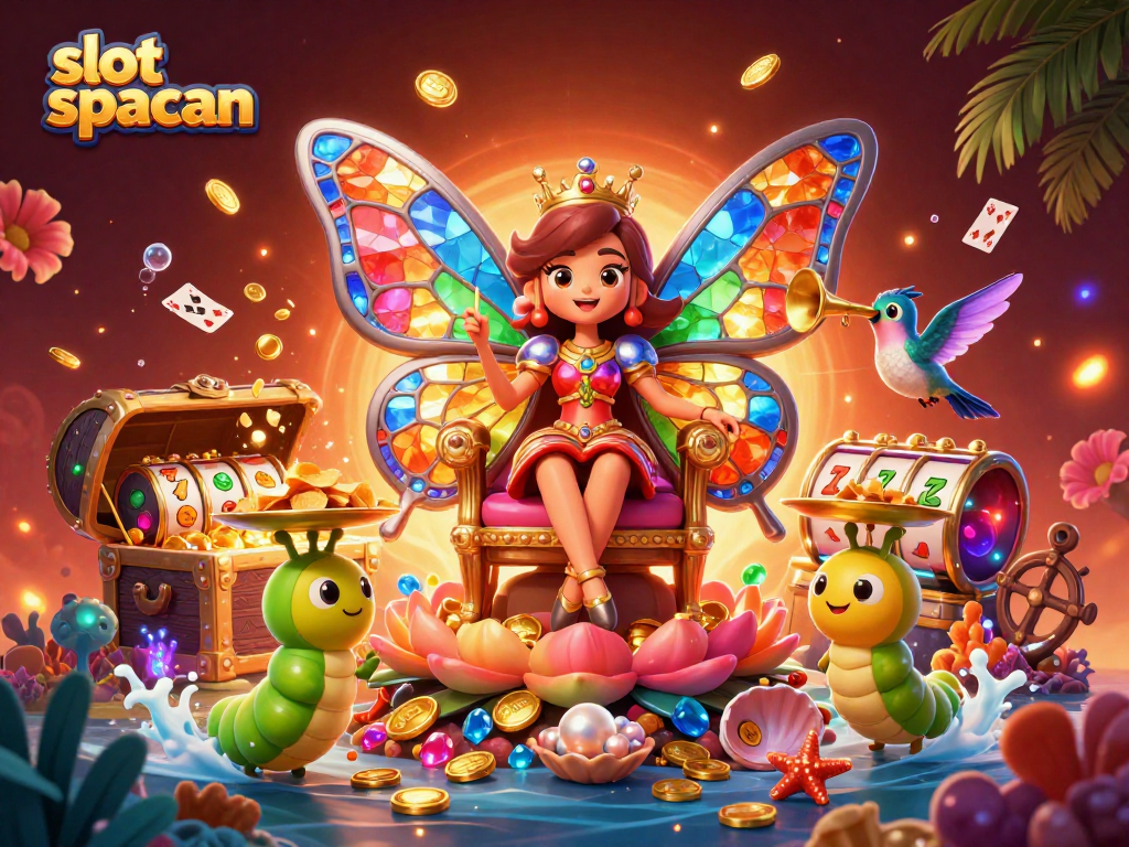Engage with slot spaceman's exciting slot machines surrounded by 3D characters and vibrant casino elements.
