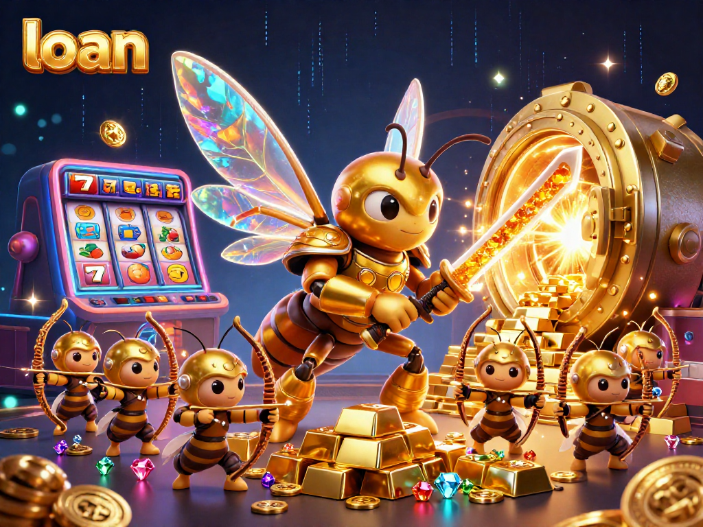 Engage in thrilling casino action with our loan-themed 3D illustration showcasing jackpot opportunities.