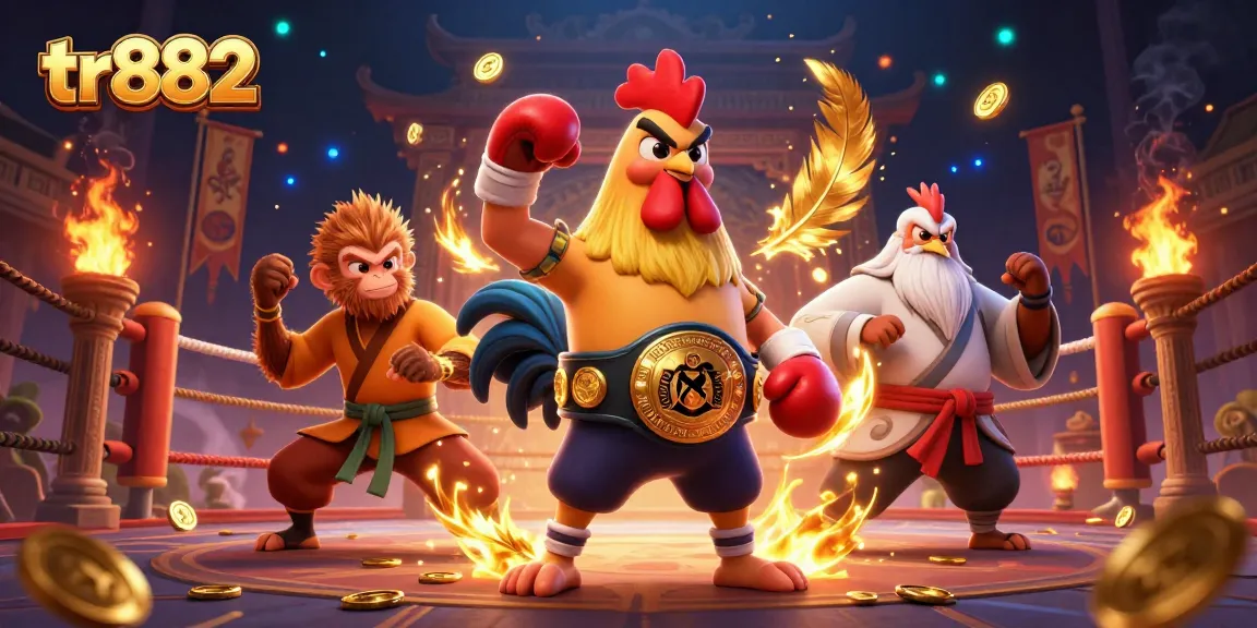Experience thrilling action with tr882 featuring martial arts characters in a vibrant casino atmosphere.